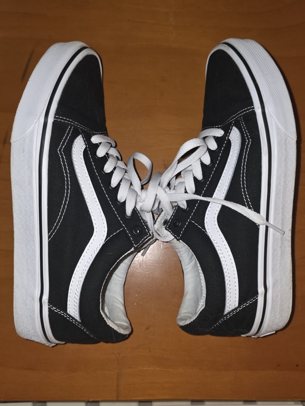 Vans Black and White Low-Top Skate Sneakers